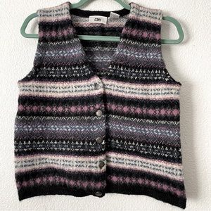 Lowest Price Vintage BP Shetland 100% Wool Fair Isle Nordic Button Sweater Vest